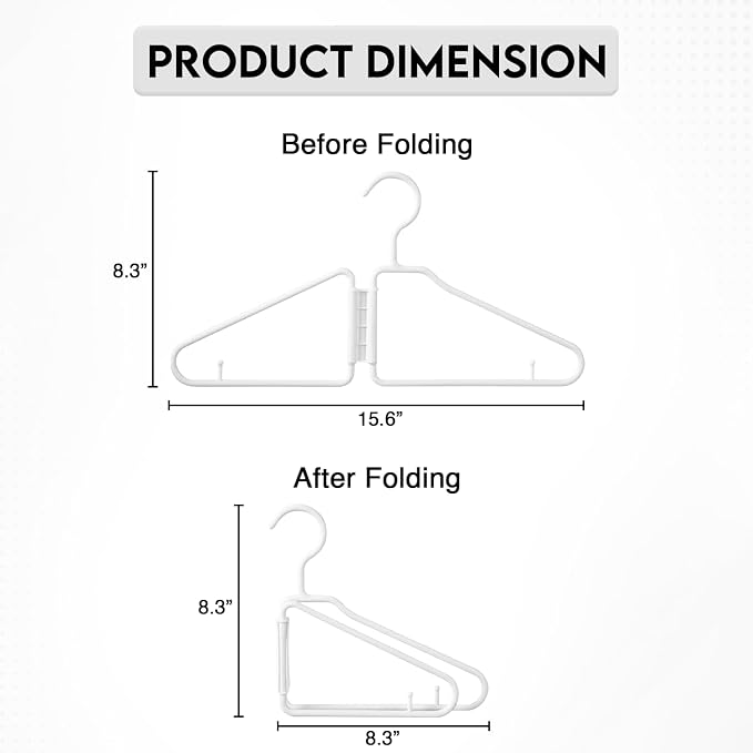 Foldable Clothes Hangers | Portable Plastic Clothes Hangers | Space Saving - Image 7