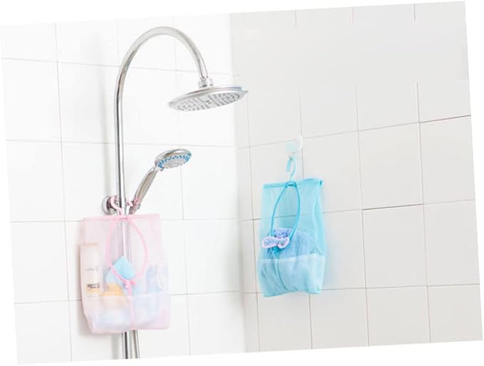 2pcs Bathroom Organizer Mesh Laundry Bag Shower Basket Clothesline Hanger Dry - Image 9