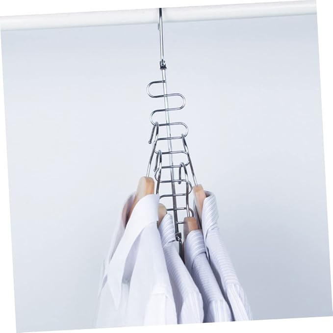 Healifty 2sets Multi Hole Clothes Drying Rack Storage Hangers Folding Clothes - Image 7