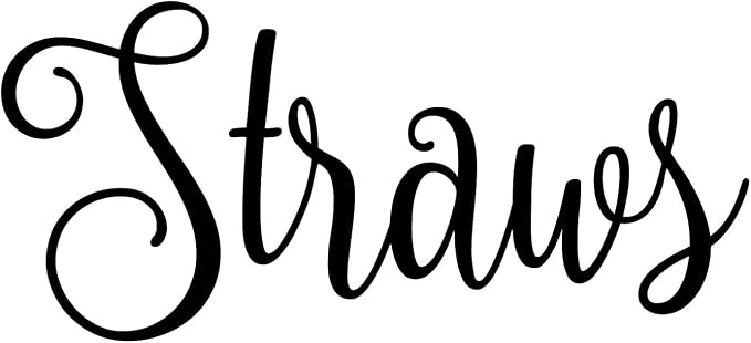 Straws 4.5w x 2h Label | Kitchen Pantry Organization | Die Cut Vinyl Decal | by MinglewoodTrading