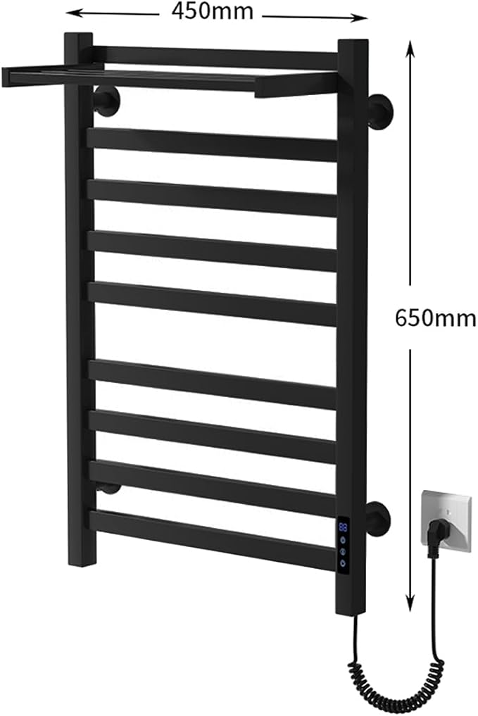 2 in 1 Towel Warmer Rack & Towel Rack Wall, 10 Bars Electric Wall Mounted - Image 3