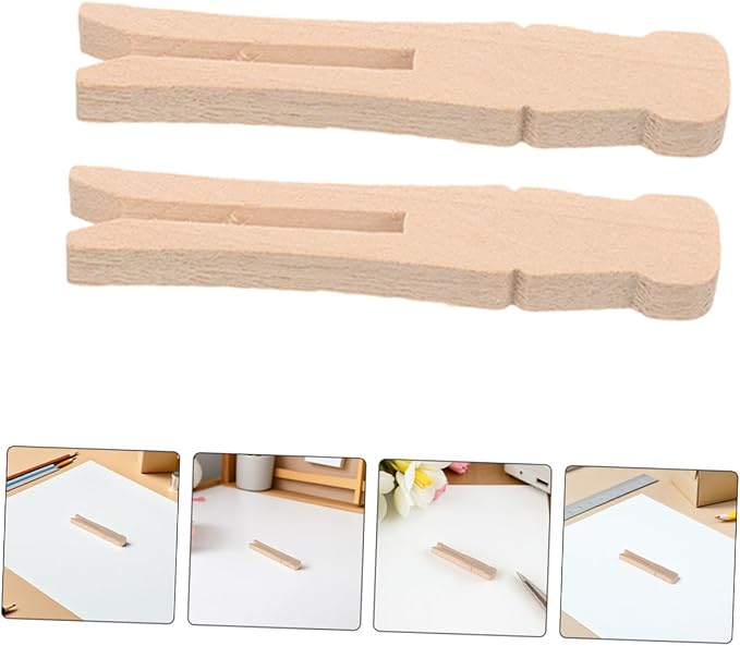 BESPORTBLE Wooden Clothespins Laundry Organizing Clips 50pcs Flat Mini Wood Pegs - Image 7