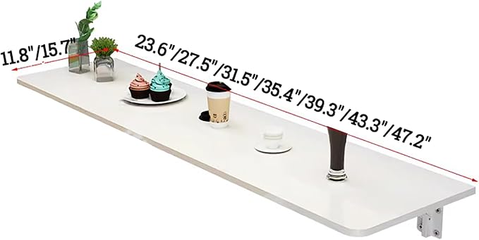 Folding Wall Mounted Table, Wooden Wall Kitchen Table & Dining Table Desk - Image 2