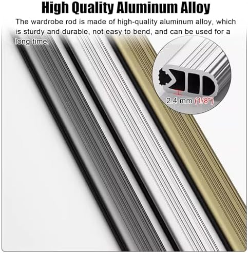 Heavy Duty Closet Rod - 150cm Adjustable Garment Rail - Image 2