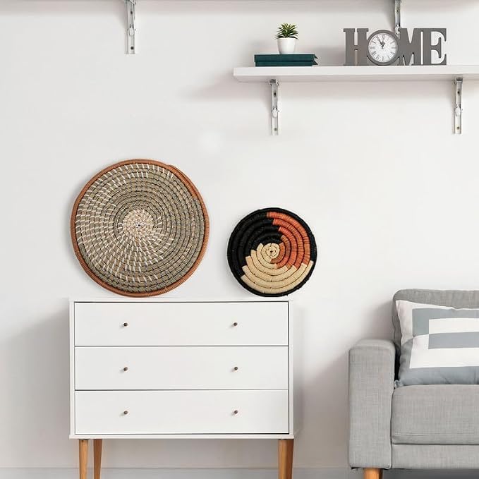 Tatuo 11 Pcs Boho Wall Basket Decor Decorative Bulrush Woven Basket Wall Decor - Image 7