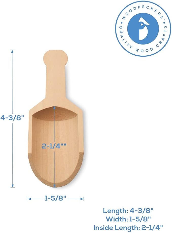 Small Wooden 1 Tablespoon Scoops - Image 4