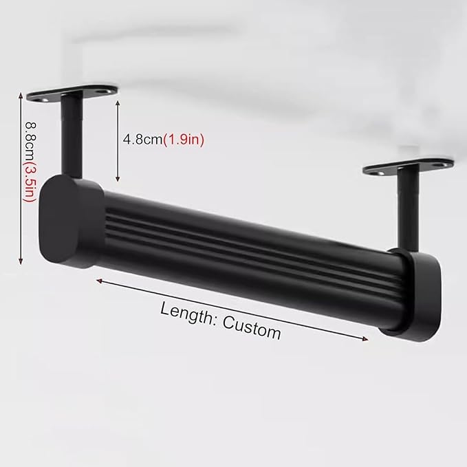 Top Mounted Closet Hanging Rod, Metal Wardrobe Pole - Image 3