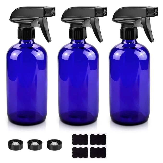 Glass Spray Bottles, 16oz Blue Glass Spray Bottles by Worldgsb