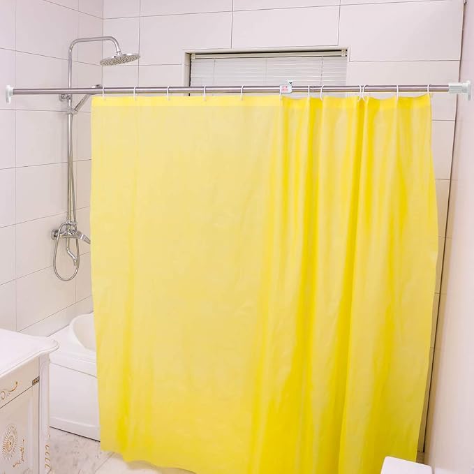 BAOYOUNI Adjustable Shower Window Curtain Tension Rod Oval Head Decorative - Image 4