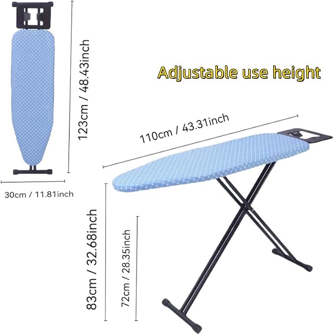 Compact Ironing Board 36" x 12", Adjustable Height Foldable Iron Board - Image 2