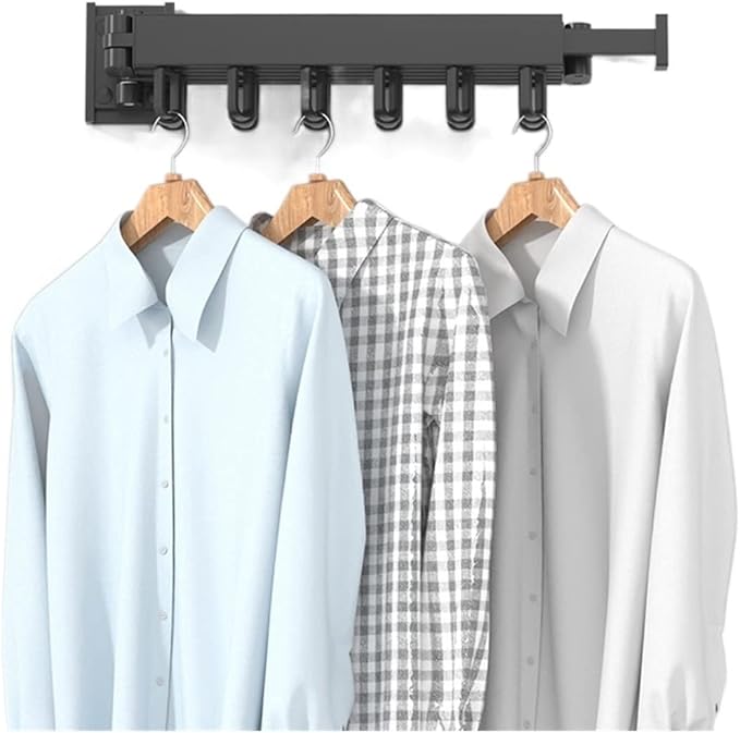Drying Rack Foldable Clothes Drying Rack Wall-Mounted Retractable Clothes by Unknown