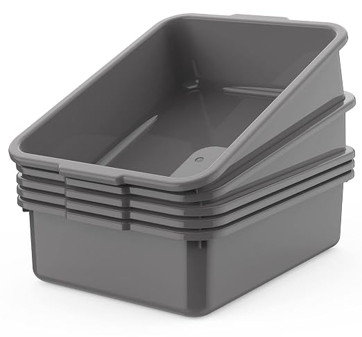 5-Pack Commercial Bus Tubs Box/Tote Box, Plastic Storage by WYT