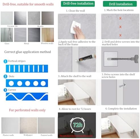Wall-Mounted Folding Table, Space-Saving Laundry & Dining Desk - Image 8
