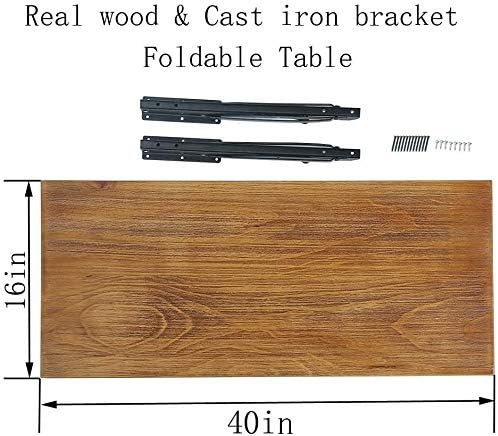 Tianman Industrial Rustic Folding Wall Mounted Workbench Drop Leaf Table - Image 6