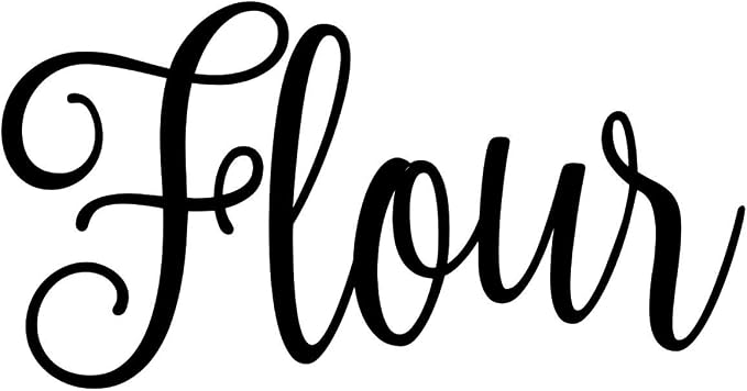 Flour 4w x 2h Label | Kitchen Pantry Organization | Die Cut Vinyl Decal | Black by MinglewoodTrading