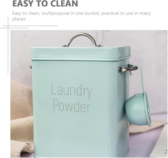 Moisture-proof and Resistant Green Metal Storage Holder and Laundry Powder - Image 3