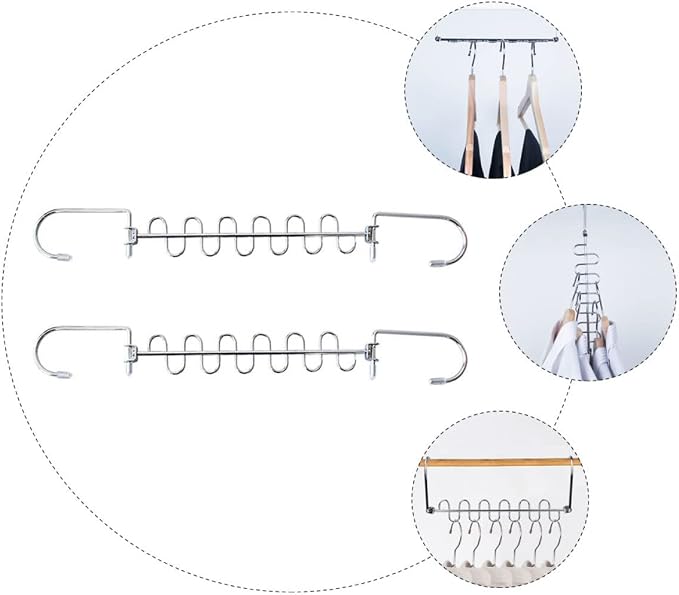 2pcs Convenient Clothing Drying Rack Multi-Hole Hangers Storage Shelf Suitable - Image 6