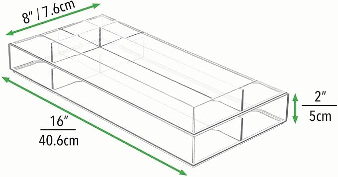 mDesign Plastic Stackable Office Divided Storage Drawer Organizer Tray - Image 7