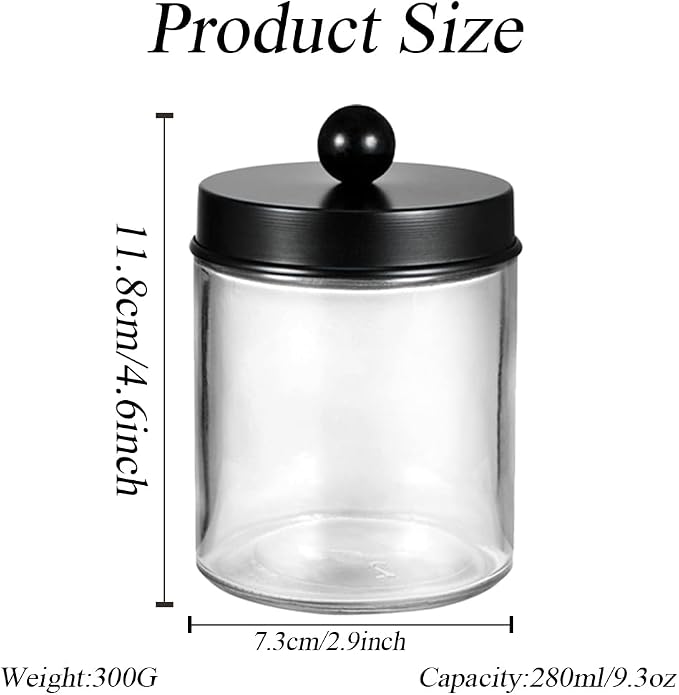 280ml/9.3oz Transparent Glass Vanity Canister Jar - Image 2