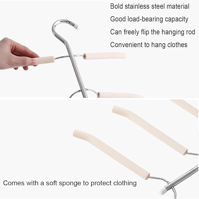 Blouse Tree Hangers Multi-Layer Clothes Hangers 3 Pack 5 in 1 Non Slip Space - Image 6
