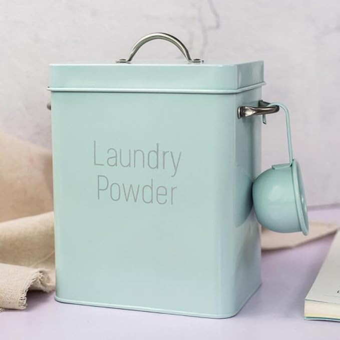 Moisture-proof and Resistant Green Metal Storage Holder and Laundry Powder - Image 6