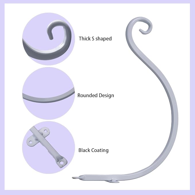 2 Pack 12 Inch Premium Metal Plant Hangers – Sturdy Wall Hooks - Image 3