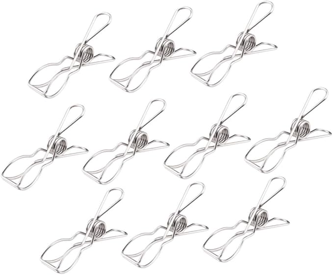 10pcs Laundry Accessories Heavy Duty Windproof Clothesline Clamps Sealing Clips by MAGICLULU