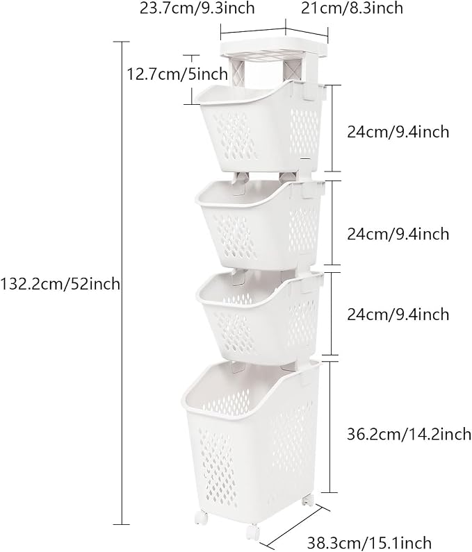 Tiered Laundry Storage Organizer Tiered Laundry Hamper Sorter Bathroom Laundry - Image 5