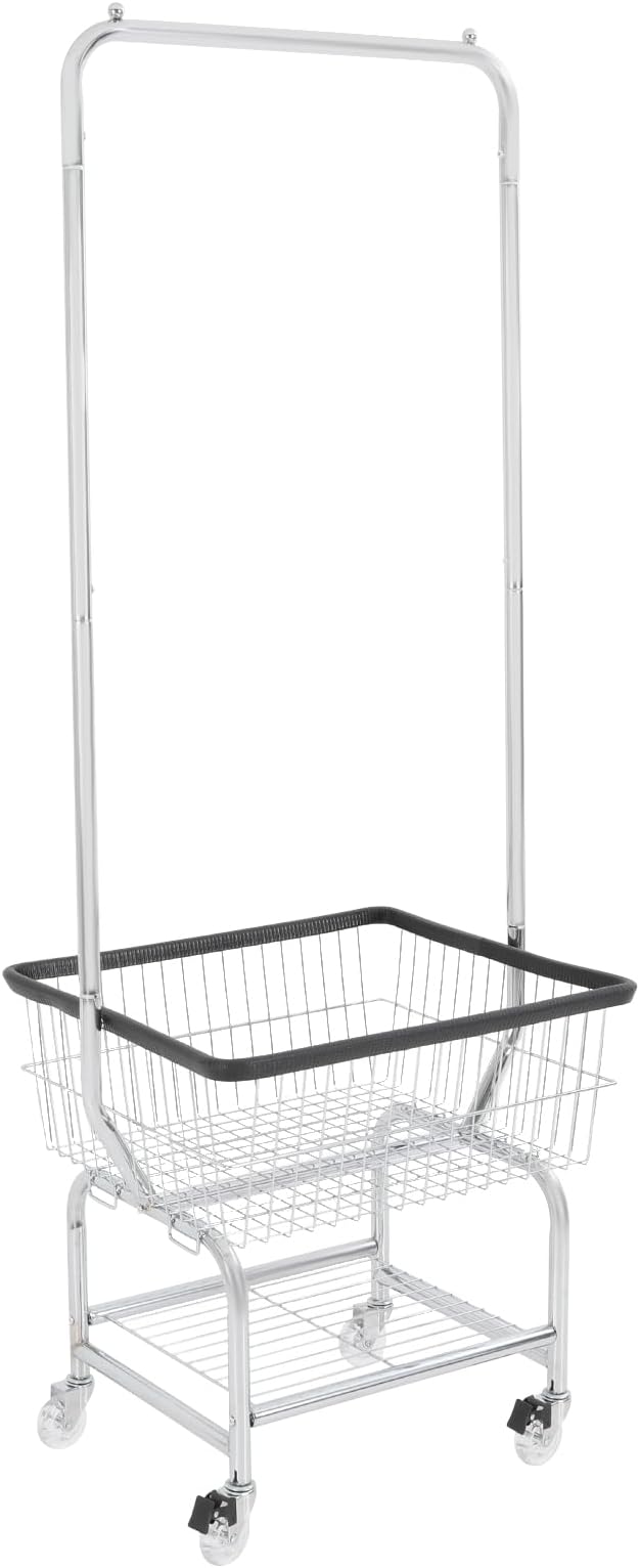 Laundry Cart with Clothes Rack Laundry Basket with Hanging Rack Cart with Extra by Oiveinya
