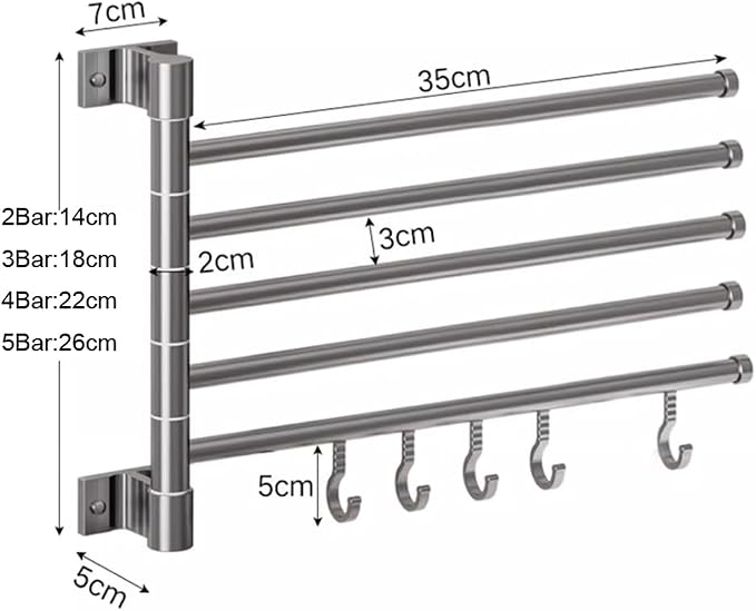 Swing Out Towel Bar Wall Mounted, Towel Rack - Image 4
