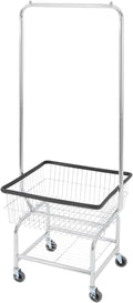 Wire Laundry Cart with Hanging Rack, Metal Laundry Basket with Wheels, Rolling by Unknown