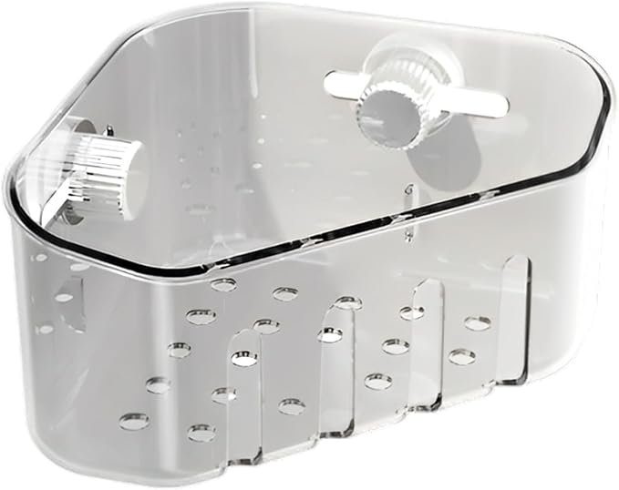 Suction Cup Sink Corner Rack, 2025 Upgrade Plastic Suction Cup Storage Rack by Ehnoge