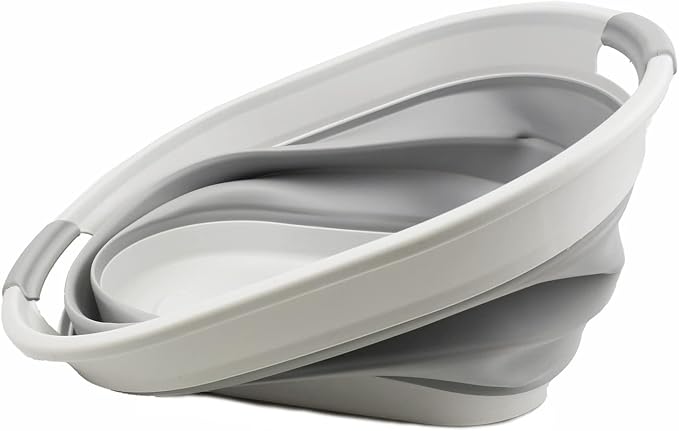 SAMMART 28L Oval Collapsible Plastic Laundry Basket - Image 4