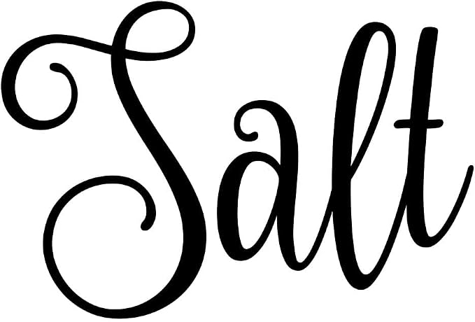 Salt 3w x 2h Label | Kitchen Pantry Organization | Die Cut Vinyl Decal | Black by MinglewoodTrading