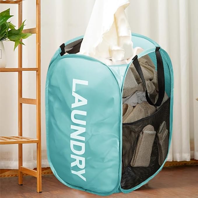 Mesh Pop Up Laundry Hampers, Collapsible Laundry Baskets Portable Clothes - Image 8