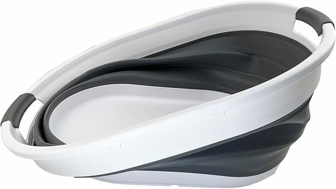 SAMMART Collapsible Plastic Oval Laundry Basket - Image 2