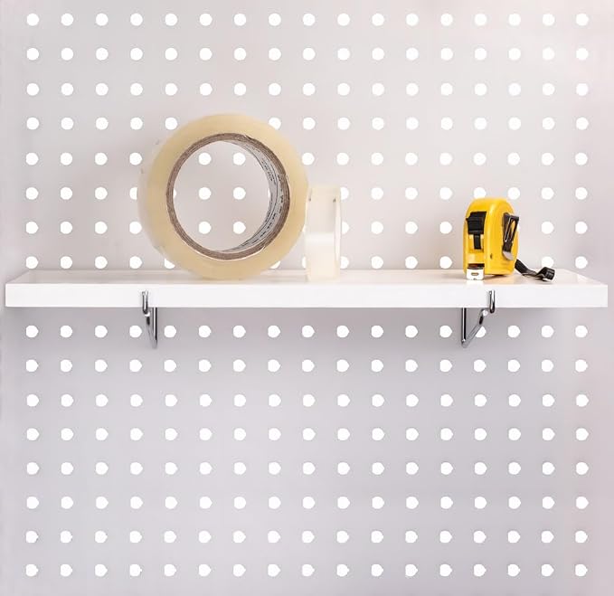 KINOMI Heavy Duty Pegboard Shelves, Value Set of 8 Pack Pegboard Shelf Brackets - Image 5