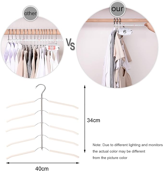 Blouse Tree Hangers Multi-Layer Clothes Hangers 3 Pack 5 in 1 Non Slip Space - Image 5