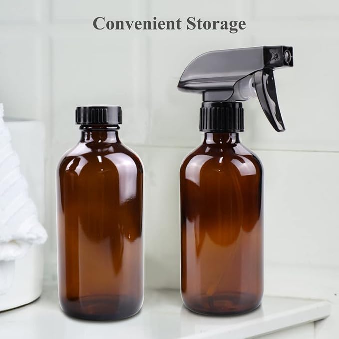 Wedama Amber Glass Spray Bottles, 2 Pack 16 oz Glass Spray Bottles - Image 3