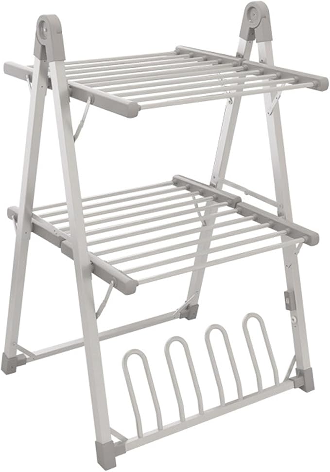 Heated Electric Clothes Dryer 2 Tier Adjustable Airer, Aluminium Foldable by Unknown