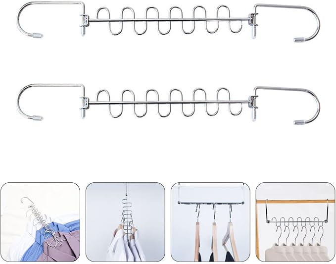 2pcs Convenient Clothing Drying Rack Multi-Hole Hangers Storage Shelf Suitable - Image 8