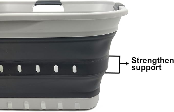 SAMMART 42L Set of 2 Collapsible Plastic Storage Basket - Image 6