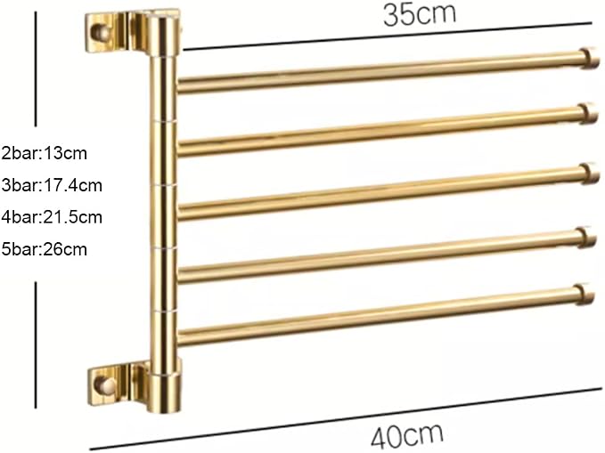 Modern Gold Swivel Towel Rack Bar Rails - Image 5