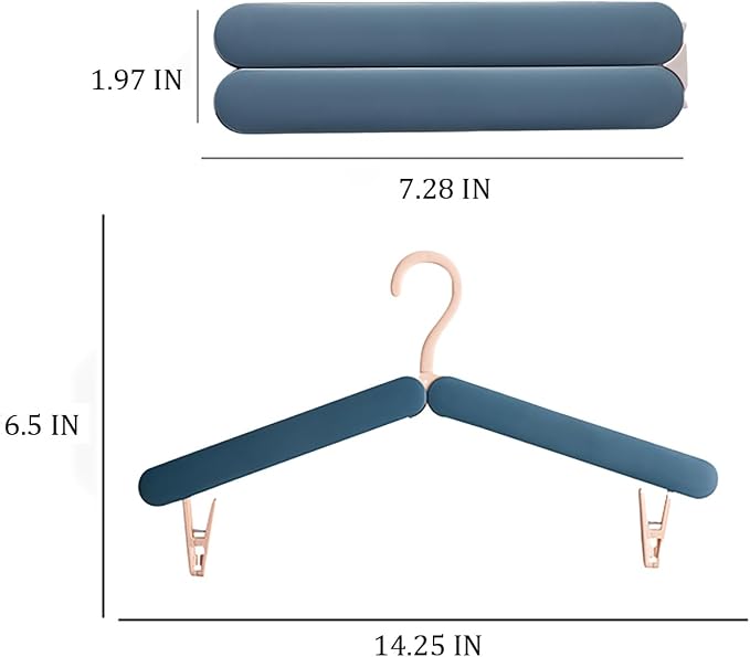 4 Pack Travel Hangers, Foldable Hangers, - Image 2