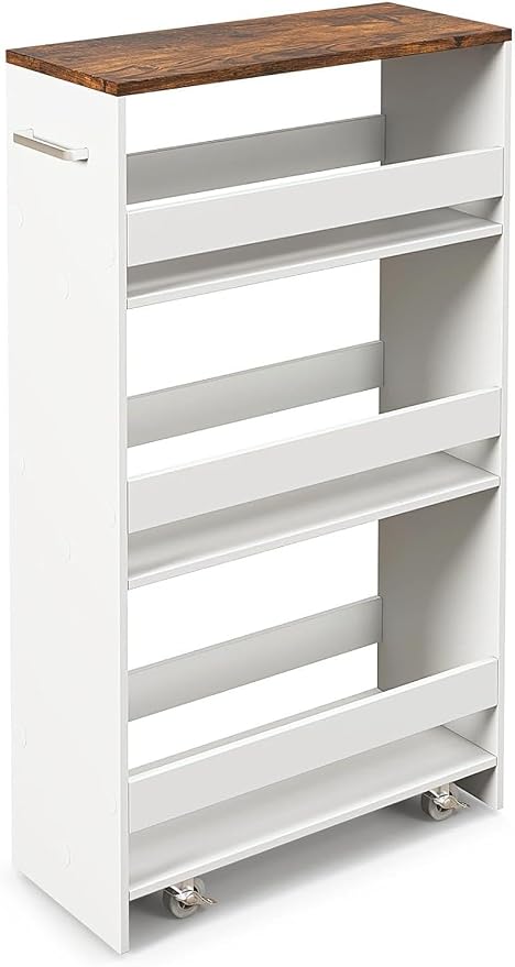 Slim Storage Rolling Cart, 4-Tier Side Out Shelving Unit by Unknown