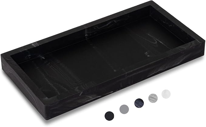 Bathroom Trays for Counter, Slicone Vanity Trays for Bathroom, Rectangle Sponge by Heagoale