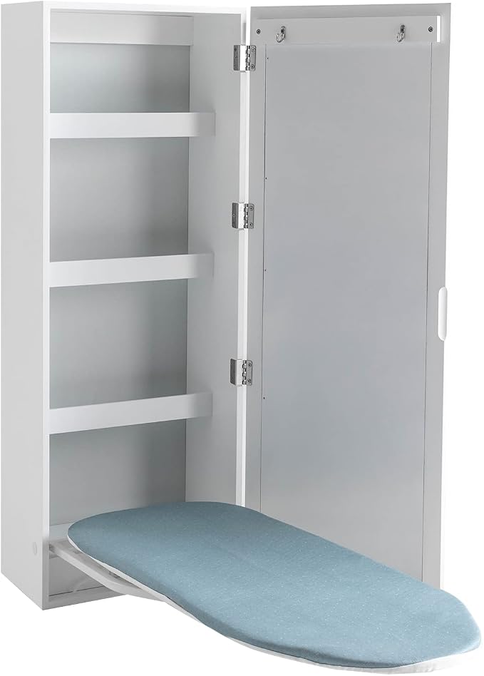 Folding Ironing Board Wall Mounted Ironing Board Cabinet, 180° Rotating by LEYSRIS