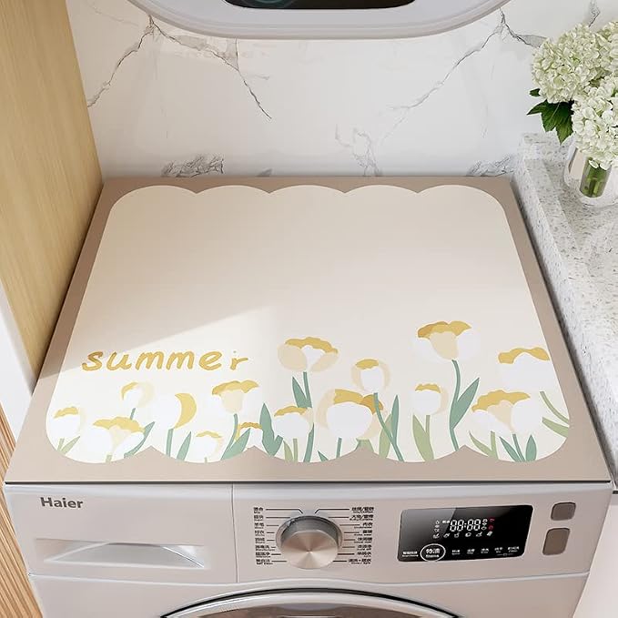 Floral Print Washing Machine Mat by BANEBOR