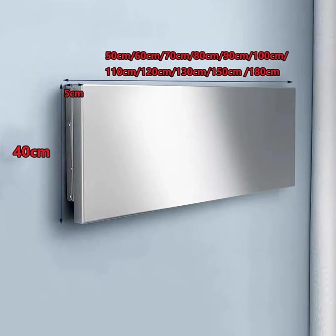 Wall Mounted Folding Table Stainless Steel Wall Shelf Floating Desk, Fold Down - Image 6