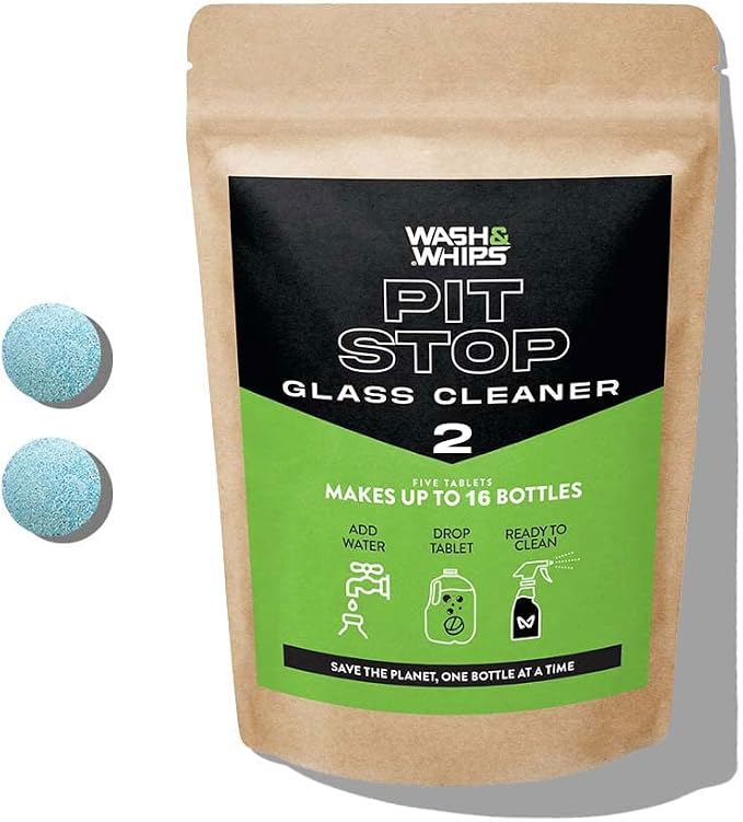 WASH&WHIPS Window, Glass Cleaner Pit Stop Refill Effervescent Tablets – 16 by WASHWHIPS